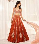 Burnt Orange Lehenga Set