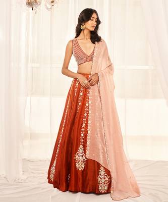Burnt Orange Lehenga Set 2