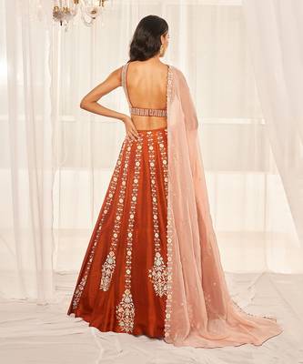 Burnt Orange Lehenga Set 4
