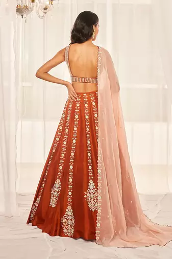Burnt Orange Lehenga Set