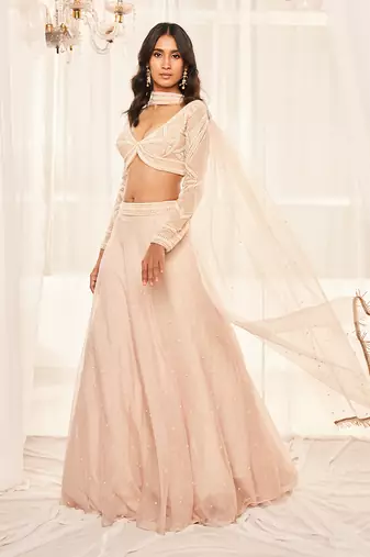 Dusty Beige Lehenga Set