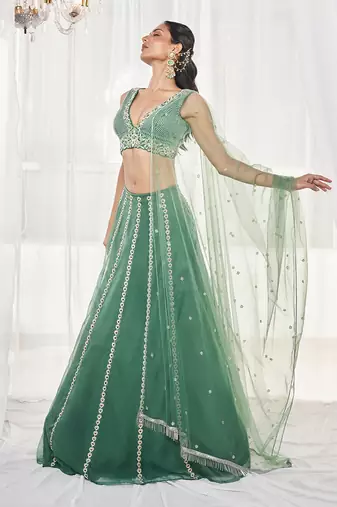 Teal Green Lehenga Set