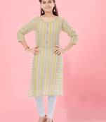 Aarika girls yellow colour cotton striped kurti