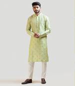 Pastel green embroidered kurta set