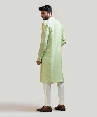 Pastel green embroidered kurta set 2