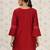 Casual Looking Red Colour Resham Embroidered Chinon Short Kurti