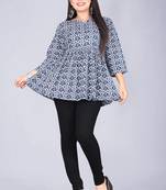 Nevy Blue Colour Stylish Short Casual Kurti