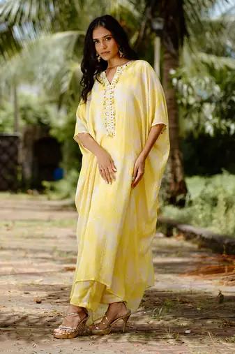 Yellow kaftan set