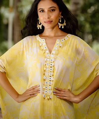 Yellow kaftan set 4