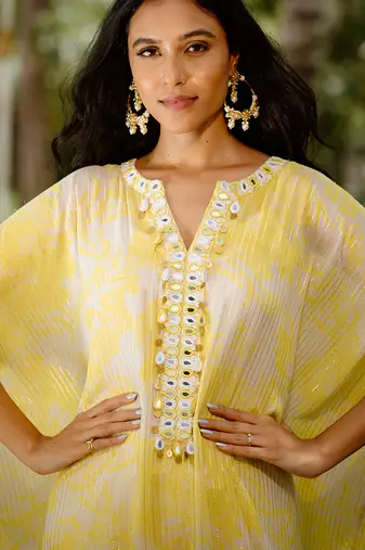 Yellow kaftan set
