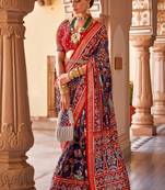 Multi Art Silk Patola Printed Saree with Blouse