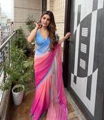Bollywood Style Saree In Georgette Fabric With Multy Colour Party Looks