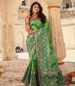 Cream Banarasi Silk Saree Without Blouse