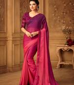 Classy Brick Red Chiffon Silk Saree Without Blouse