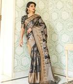 Glamorous Black Banarasi Saree Without Blouse