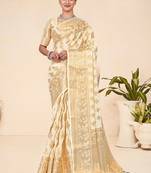  Ethnic Looks Wedding Wear Black Zari Woven Saree