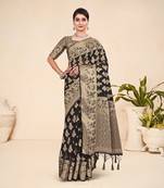  Ethnic Looks Wedding Wear Cream Zari Woven Saree