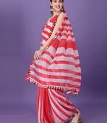 Ethnic Red Designer Printed Georgette Saree