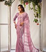 Pink Designer Sequins Work Partywear Ethnic Saree