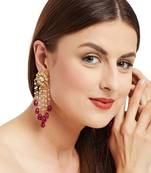 Maroon tassle earrings