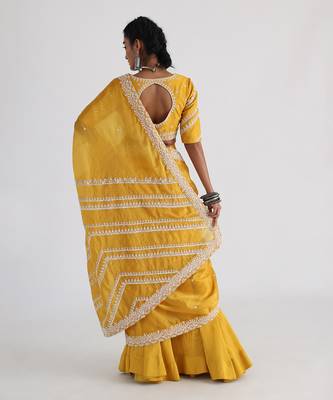 Yellow Sunheri Lehenga Set 4
