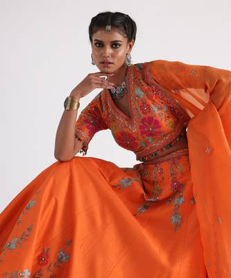 Orange Zuhur Lehenga Set 3