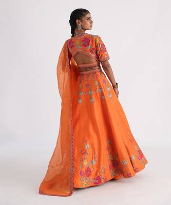 Orange Zuhur Lehenga Set 4