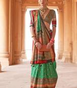 Designer Green Patola Silk Traditional Woven Saree For Wedding Looks