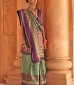 Designer Green Patola Silk Traditional Woven Saree For Wedding Looks