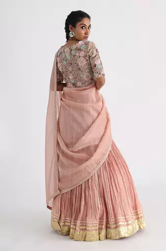 Peach inaya saree set