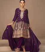 Purple Colour Heavy Embroidered Salwaar Kameez For Stylish Party Looks