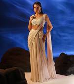 Peach dust nerida saree set
