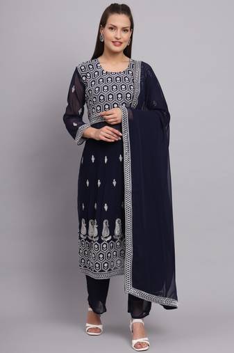 Blue Colour Designer Nayra Cut Ready to Wear Salwaar Kameez For Party Looks
