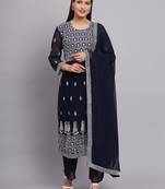Blue Colour Nayra Cut Ready to Wear Salwaar Kameez For Party Looks