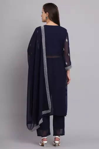 Blue Colour Nayra Cut Ready to Wear Salwaar Kameez For Party Looks