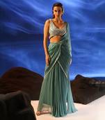 Light tiffany blue ava jade saree set