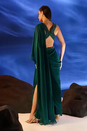 Emerald Green Saree for Women