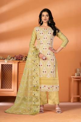 Yellow Colour Ethnic Partywear Girlish Salwaar Kaeez 1