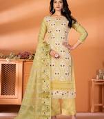 Yellow Colour Ethnic Partywear Girlish Salwaar Kaeez