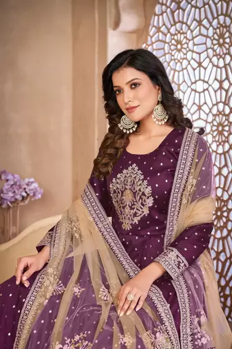  Purple Colour Ethnic Anarkali Dress For Beautiful Wedding Looks