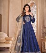  Blue Colour Ethnic Anarkali Dress For Beautiful Wedding Looks