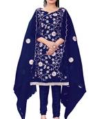 Blue Colour Ethnic Embroidered Salwaar Kameez For Formal Looks