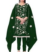 Green Colour Ethnic Embroidered Salwaar Kameez For Formal Looks