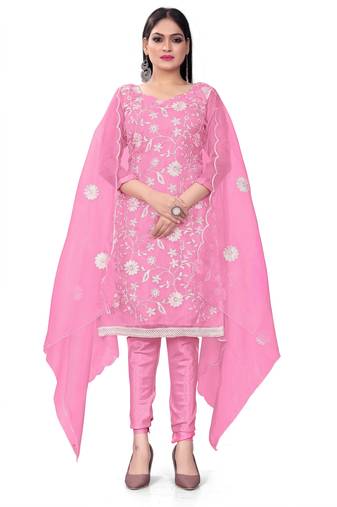 Pink Colour Ethnic Embroidered Salwaar Kameez For Formal Looks