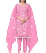 Pink Colour Ethnic Embroidered Salwaar Kameez For Formal Looks