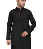 Labelzero Black cotton Designer Kurta For Men's