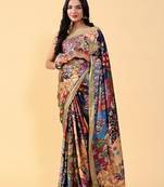 ly Designer Printed Multy Girlish Saree With Abstract Print