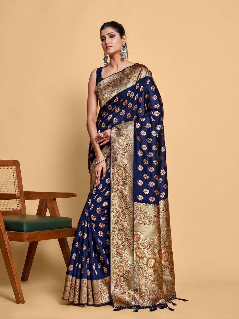  Faux Kanjivaram art silk saree with blouse piece : sa00001219nvfree