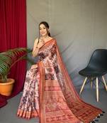 Maroon Ethnic Designer Printed Saree For Girlish Party Looks