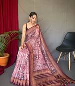Purple Ethnic Designer Printed Saree For Girlish Party Looks